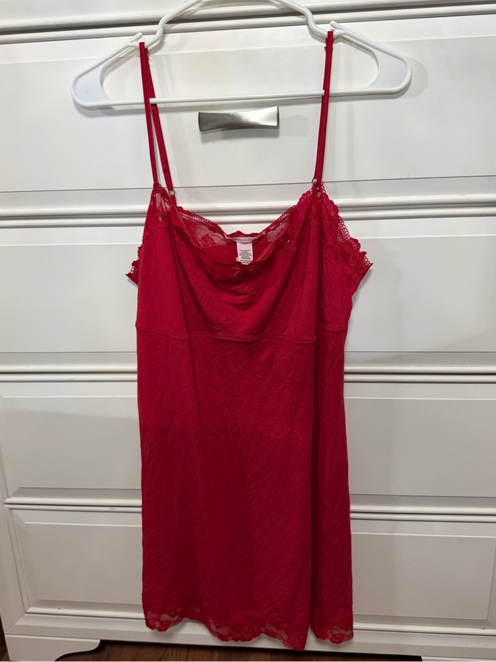 Victoria's Secret Red Lace-Trim Chemise